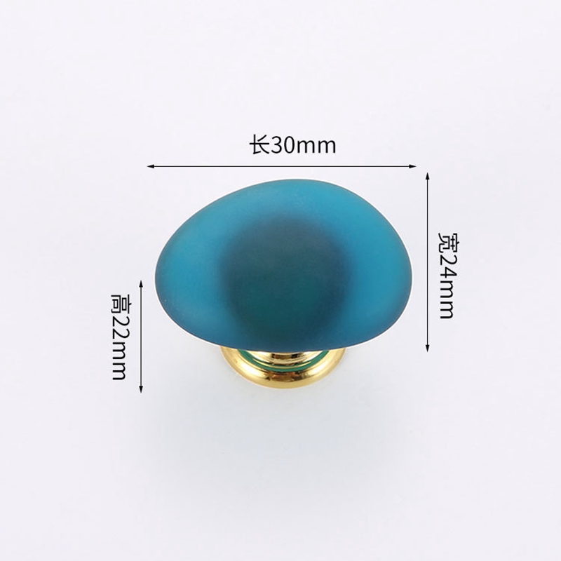 Decorated Crystal Glass Colored Aluminium Base Furniture Knob Cabinet Pull