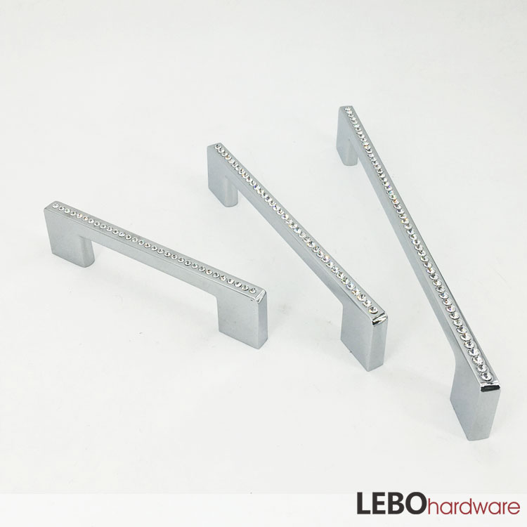 High quality Luxury K9 CrystalZamak  cabinet pulls furniture handle 