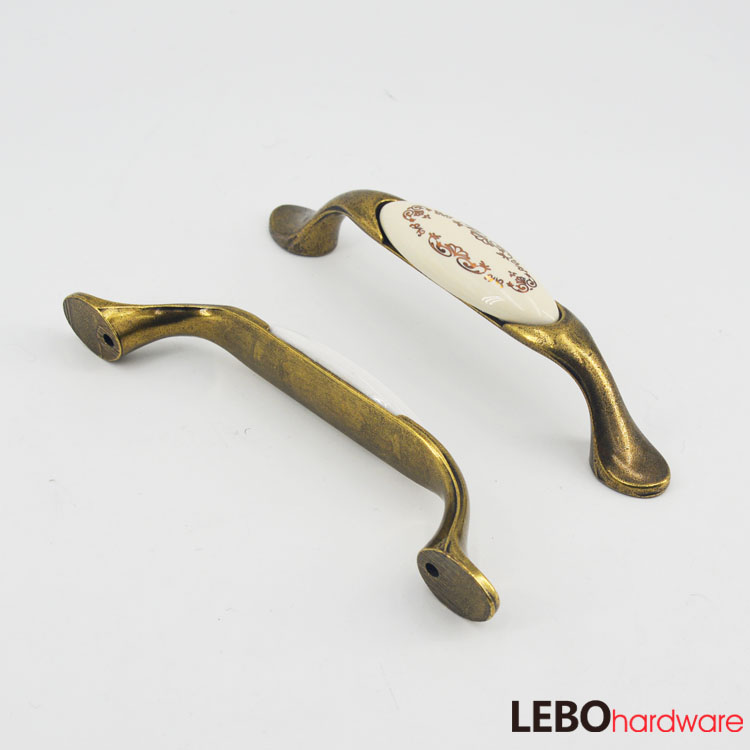 European  Classic  Ceramic Porcelain Cabinet Pulls Door  Drawer Dresser  Furniture Handles   