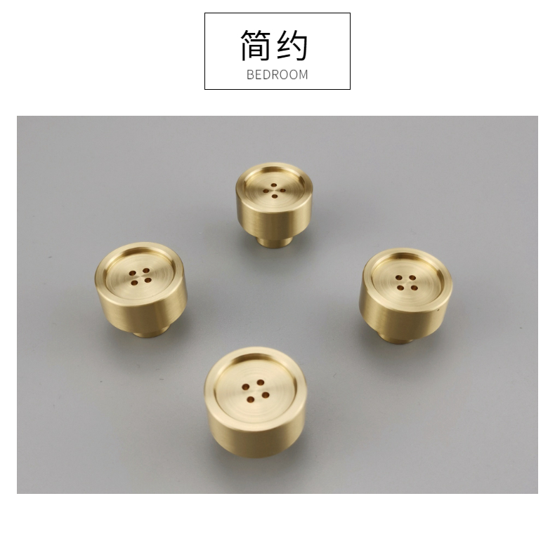 Luxury  Brass Button shape   Furniture knob  Cabinet Pull