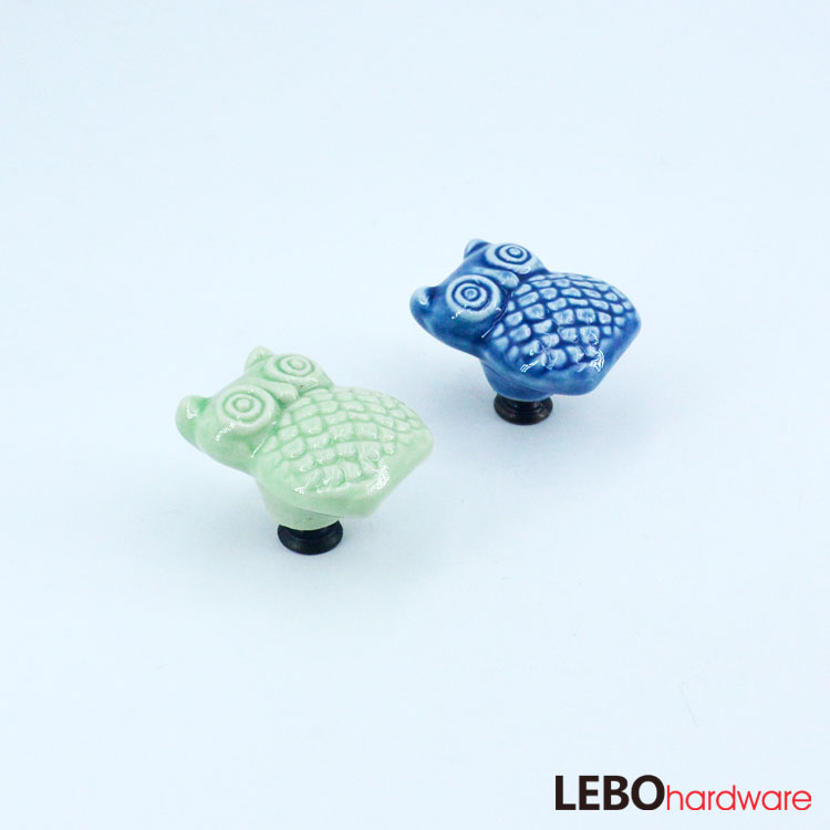 Animal Shape Ceramic Porcelain  Cabinet Pulls Door Drawer Dresser  Furniture Knob