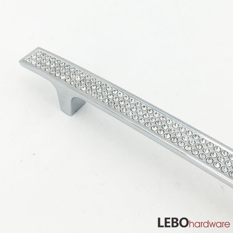 High quality Luxury K9 Crystal Zamak  cabinet pulls furniture handle 